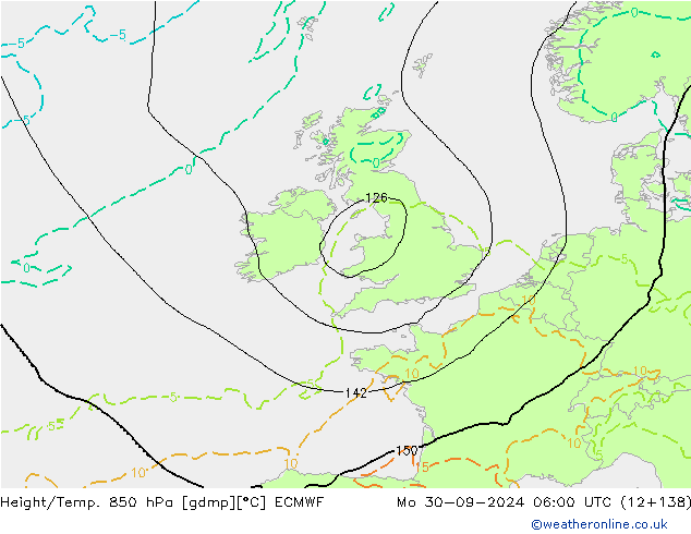 Height/Temp. 850 hPa ECMWF  30.09.2024 06 UTC