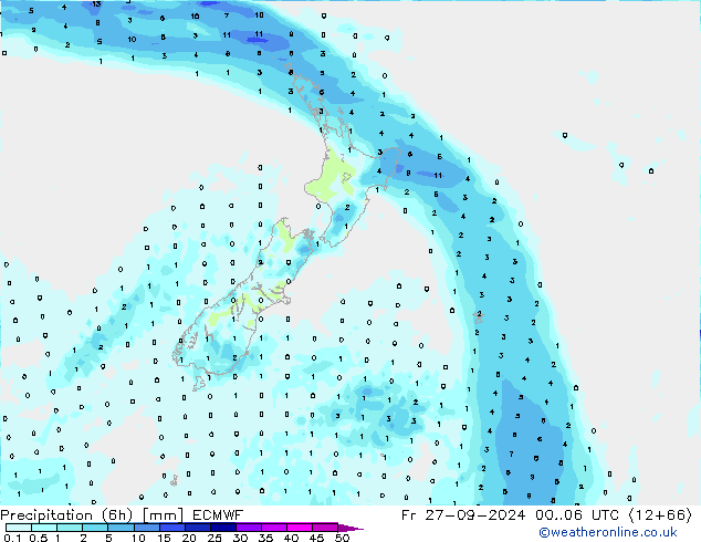 Z500/Regen(+SLP)/Z850 ECMWF vr 27.09.2024 06 UTC