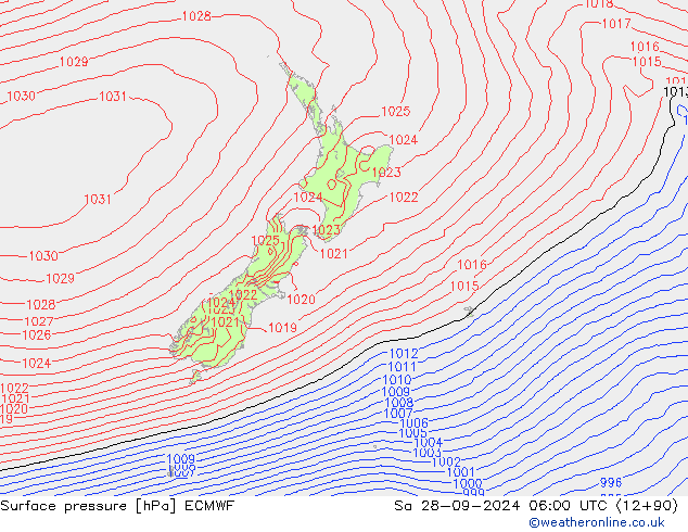 Yer basıncı ECMWF Cts 28.09.2024 06 UTC