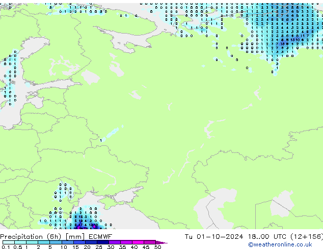 Z500/Rain (+SLP)/Z850 ECMWF Út 01.10.2024 00 UTC