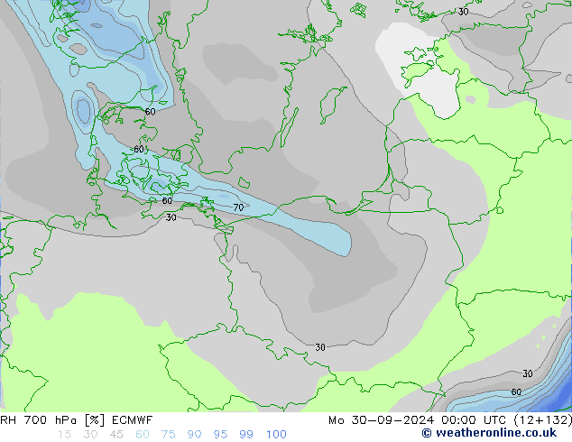 700 hPa Nispi Nem ECMWF Pzt 30.09.2024 00 UTC