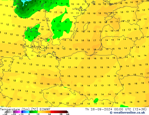 карта температуры ECMWF чт 26.09.2024 00 UTC