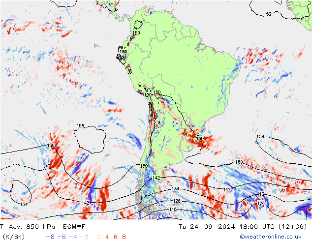 T-Adv. 850 hPa ECMWF Tu 24.09.2024 18 UTC