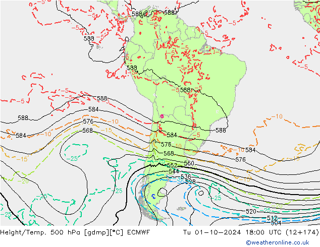 Z500/Rain (+SLP)/Z850 ECMWF mar 01.10.2024 18 UTC