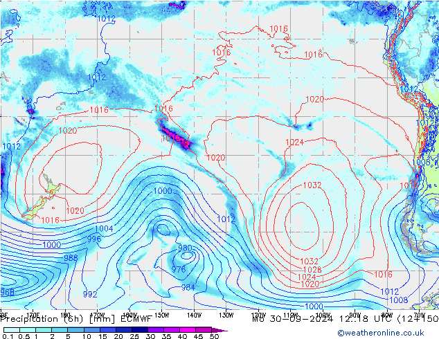 Z500/Rain (+SLP)/Z850 ECMWF пн 30.09.2024 18 UTC