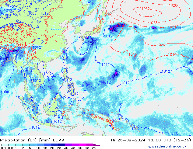 Z500/Yağmur (+YB)/Z850 ECMWF Per 26.09.2024 00 UTC