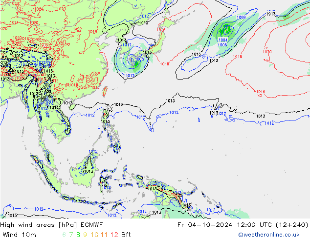 Windvelden ECMWF vr 04.10.2024 12 UTC