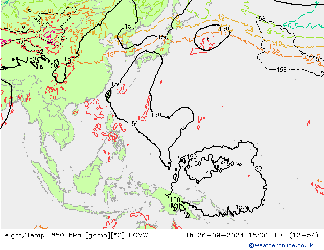 Z500/Rain (+SLP)/Z850 ECMWF Th 26.09.2024 18 UTC