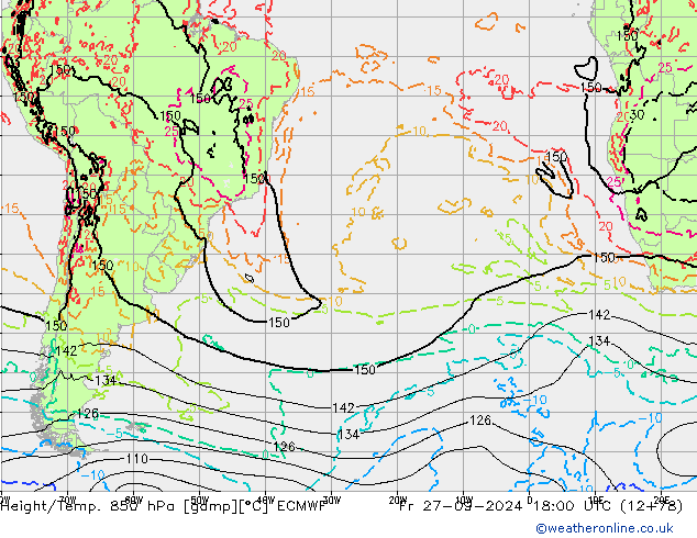 Z500/Regen(+SLP)/Z850 ECMWF vr 27.09.2024 18 UTC