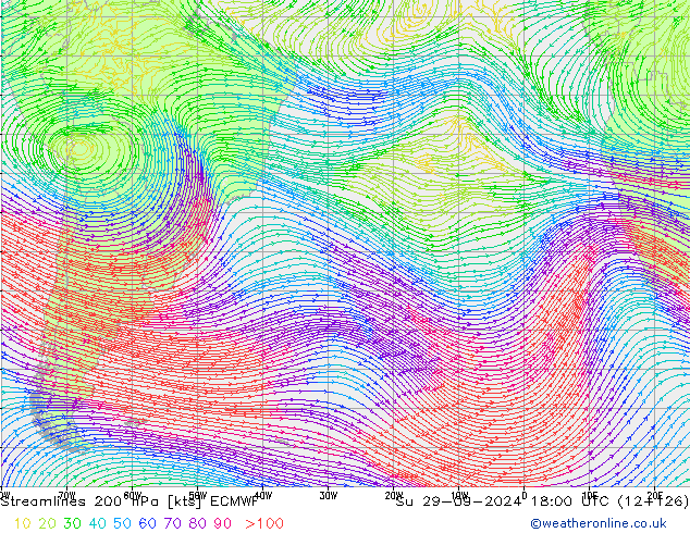  200 hPa ECMWF  29.09.2024 18 UTC