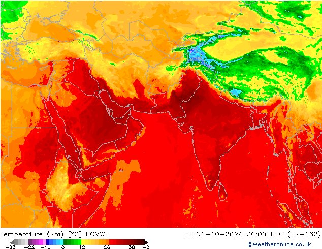 Temperatura (2m) ECMWF Ter 01.10.2024 06 UTC