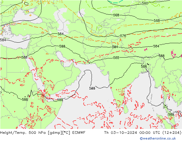 Z500/Rain (+SLP)/Z850 ECMWF чт 03.10.2024 00 UTC