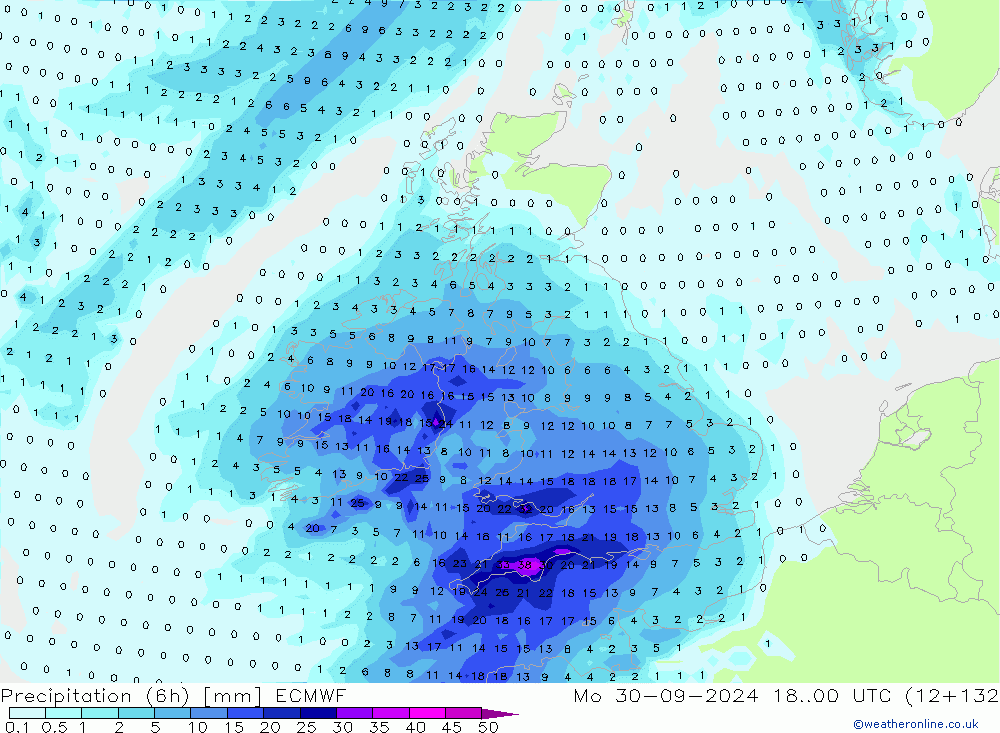 Z500/Rain (+SLP)/Z850 ECMWF lun 30.09.2024 00 UTC