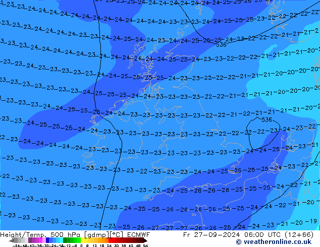 Z500/Regen(+SLP)/Z850 ECMWF vr 27.09.2024 06 UTC