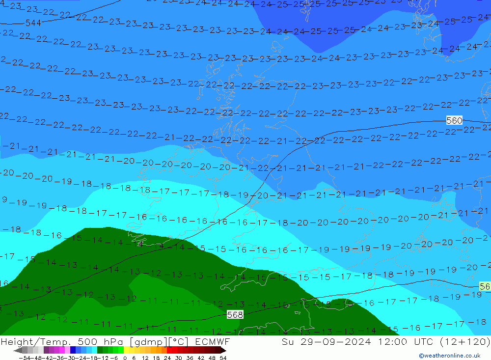 Z500/Rain (+SLP)/Z850 ECMWF Вс 29.09.2024 12 UTC