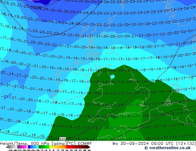 Z500/Rain (+SLP)/Z850 ECMWF Mo 30.09.2024 00 UTC