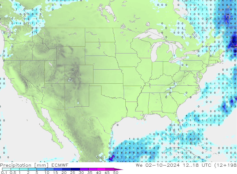 Precipitation ECMWF We 02.10.2024 18 UTC