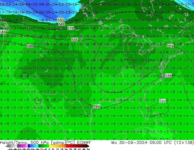 Z500/Rain (+SLP)/Z850 ECMWF Po 30.09.2024 06 UTC