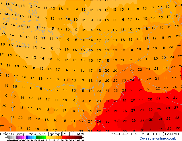 Z500/Rain (+SLP)/Z850 ECMWF Tu 24.09.2024 18 UTC