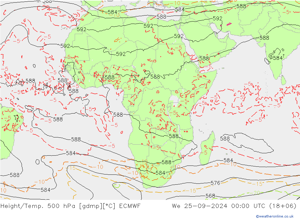 Z500/Rain (+SLP)/Z850 ECMWF We 25.09.2024 00 UTC