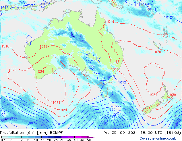 Z500/Yağmur (+YB)/Z850 ECMWF Çar 25.09.2024 00 UTC