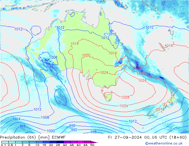 Z500/Rain (+SLP)/Z850 ECMWF Fr 27.09.2024 06 UTC