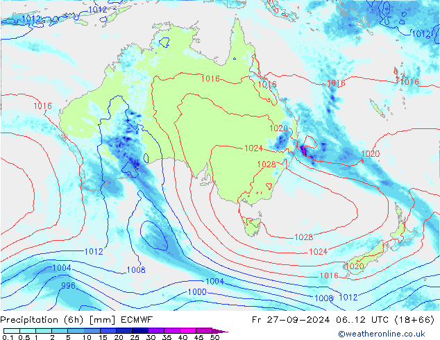 Z500/Rain (+SLP)/Z850 ECMWF Fr 27.09.2024 12 UTC