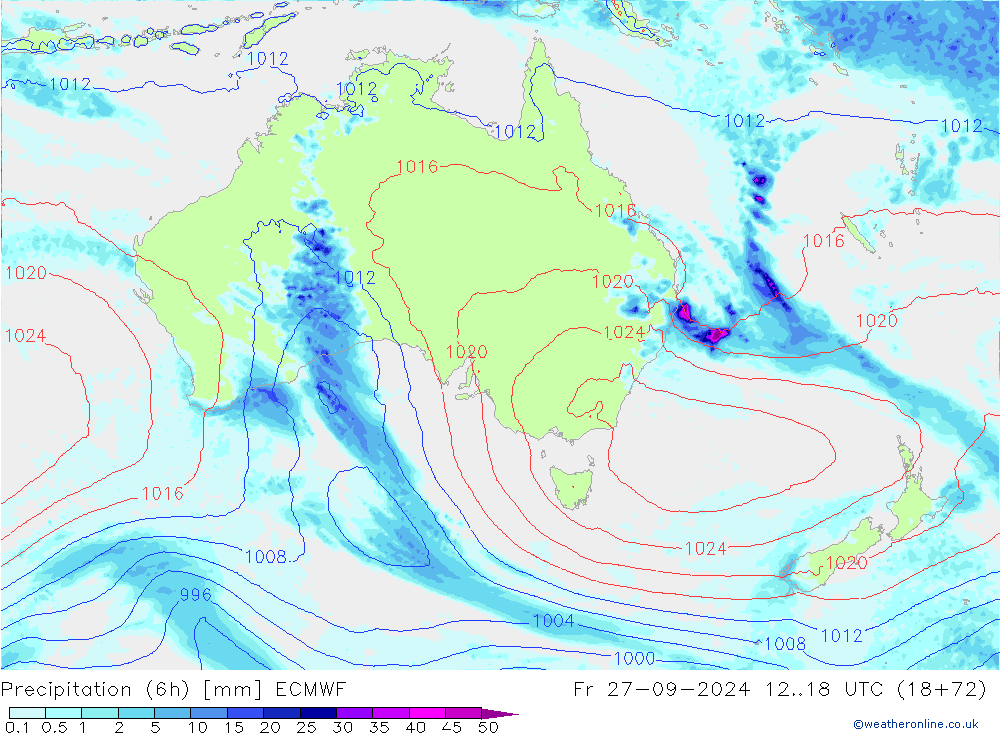 Z500/Rain (+SLP)/Z850 ECMWF пт 27.09.2024 18 UTC