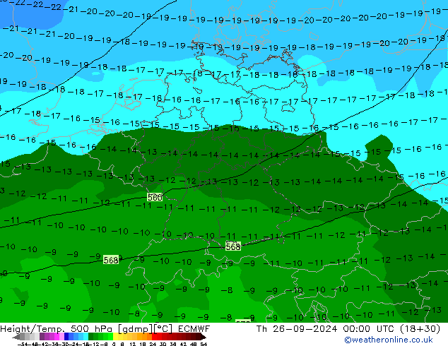 Height/Temp. 500 hPa ECMWF Th 26.09.2024 00 UTC