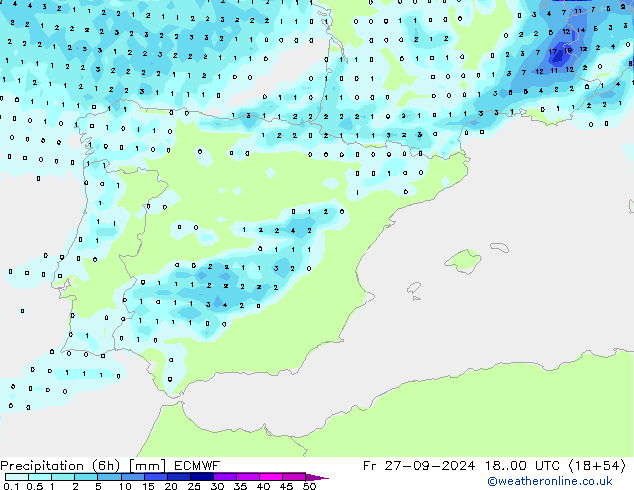 Z500/Rain (+SLP)/Z850 ECMWF ven 27.09.2024 00 UTC