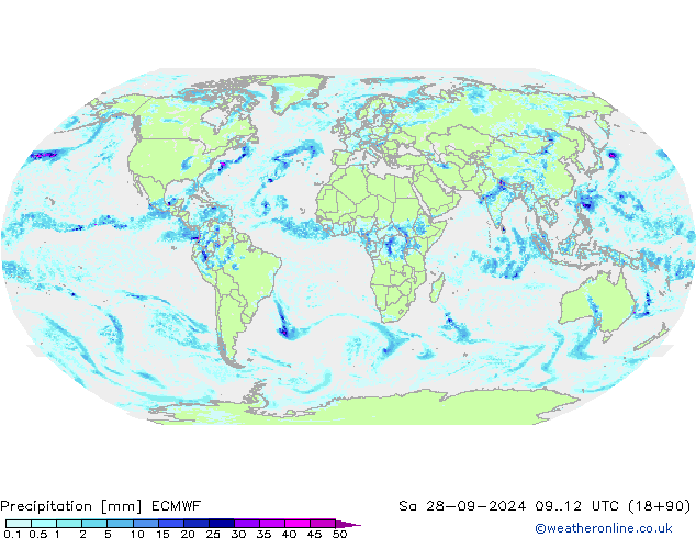 Precipitation ECMWF Sa 28.09.2024 12 UTC