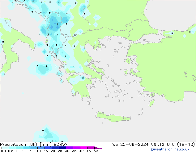 Nied. akkumuliert (6Std) ECMWF Mi 25.09.2024 12 UTC