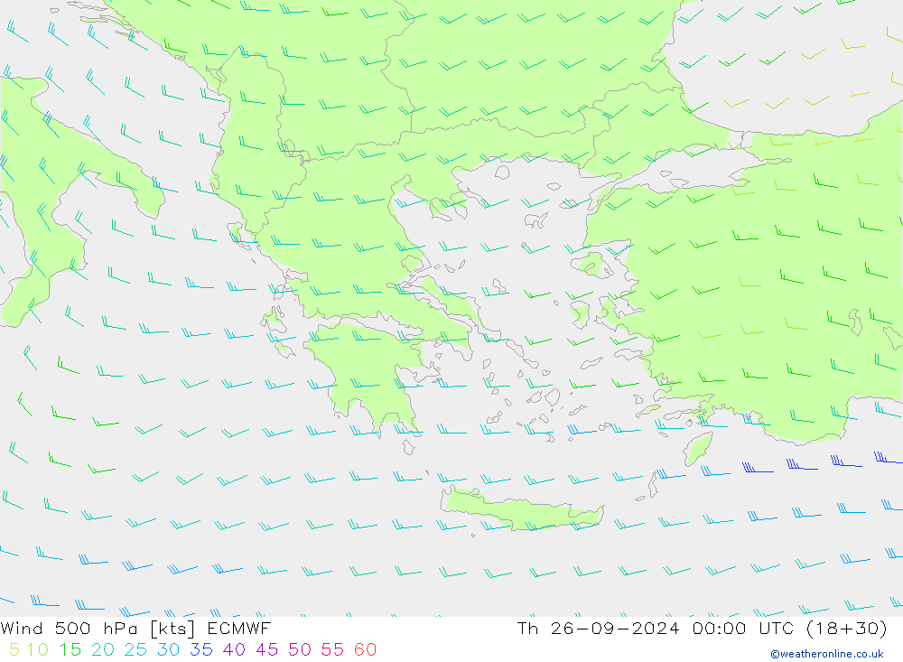 Rüzgar 500 hPa ECMWF Per 26.09.2024 00 UTC