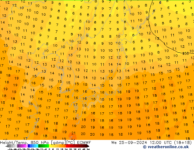 Z500/Rain (+SLP)/Z850 ECMWF We 25.09.2024 12 UTC