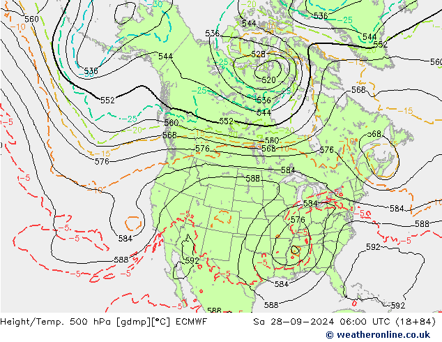 Z500/Rain (+SLP)/Z850 ECMWF sab 28.09.2024 06 UTC