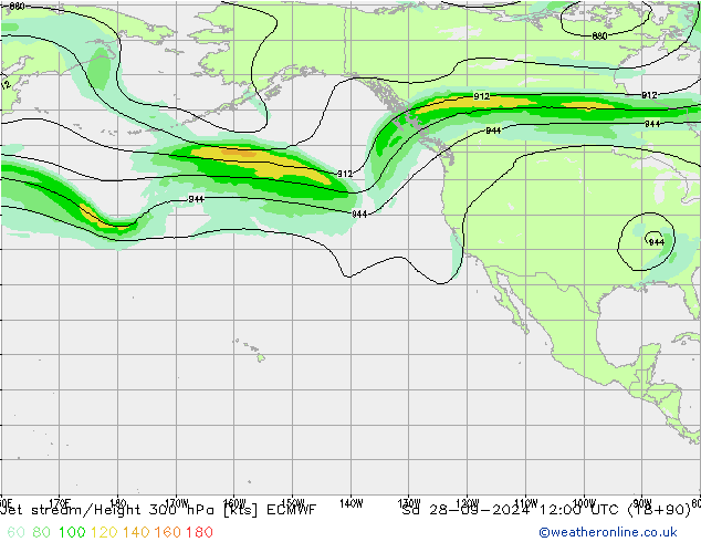 Corrente a getto ECMWF sab 28.09.2024 12 UTC