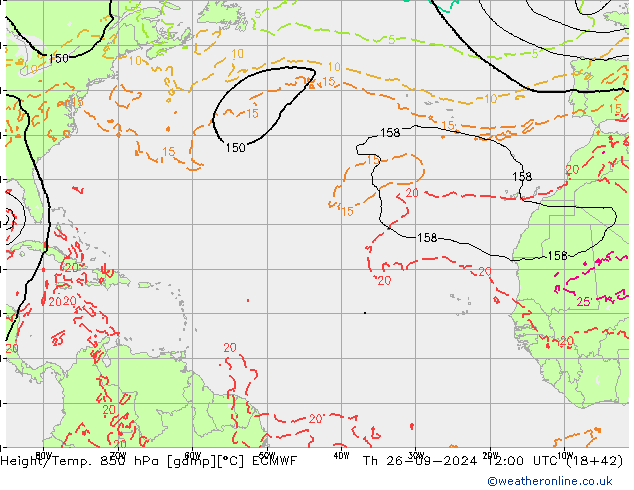 Z500/Rain (+SLP)/Z850 ECMWF Th 26.09.2024 12 UTC