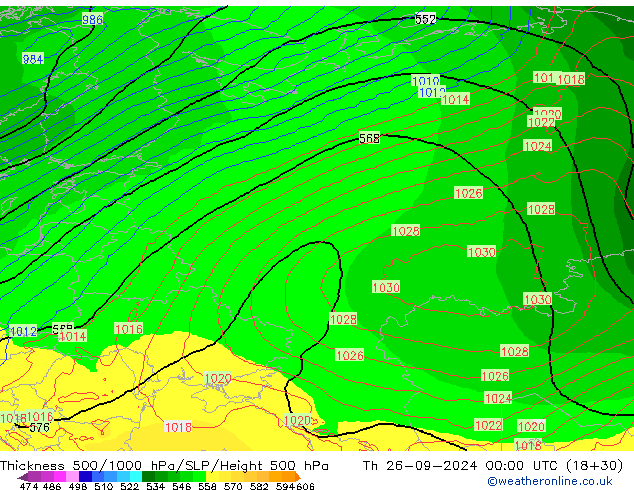 Thck 500-1000hPa ECMWF Th 26.09.2024 00 UTC