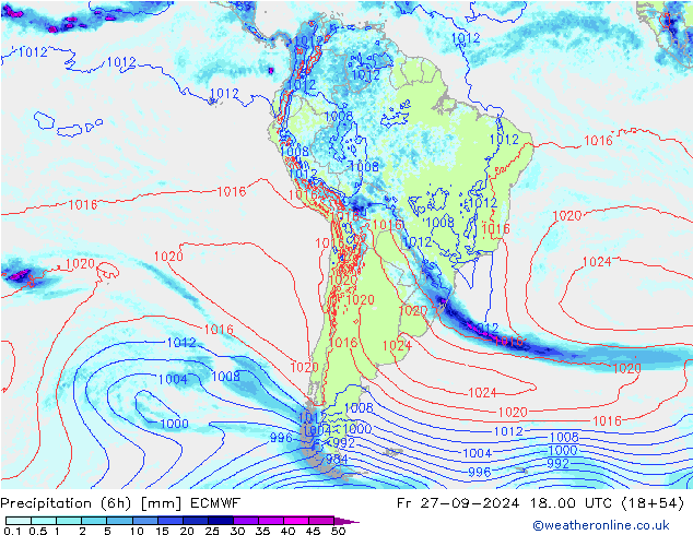 Z500/Rain (+SLP)/Z850 ECMWF  27.09.2024 00 UTC