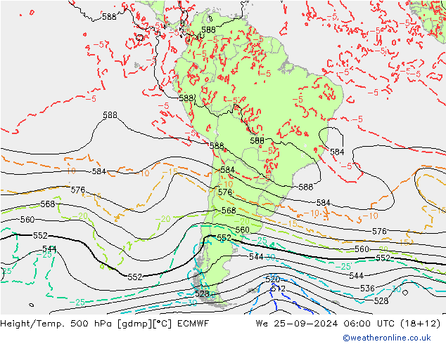 Z500/Rain (+SLP)/Z850 ECMWF śro. 25.09.2024 06 UTC