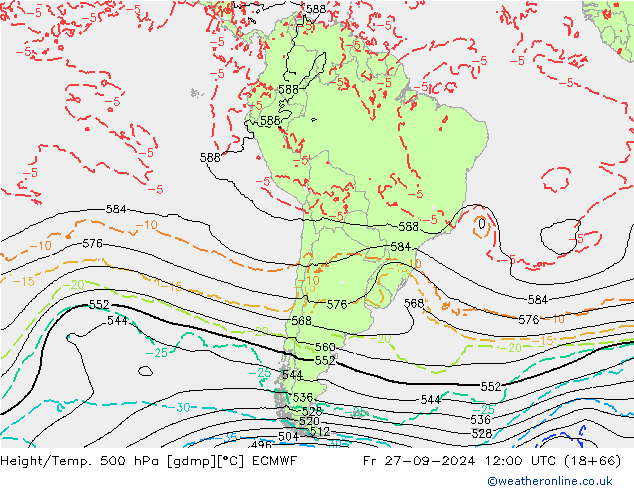 Z500/Rain (+SLP)/Z850 ECMWF vie 27.09.2024 12 UTC