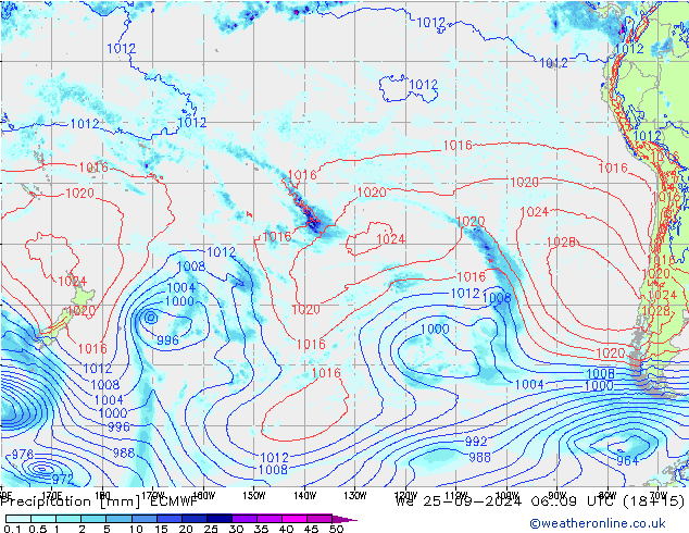 Precipitazione ECMWF mer 25.09.2024 09 UTC