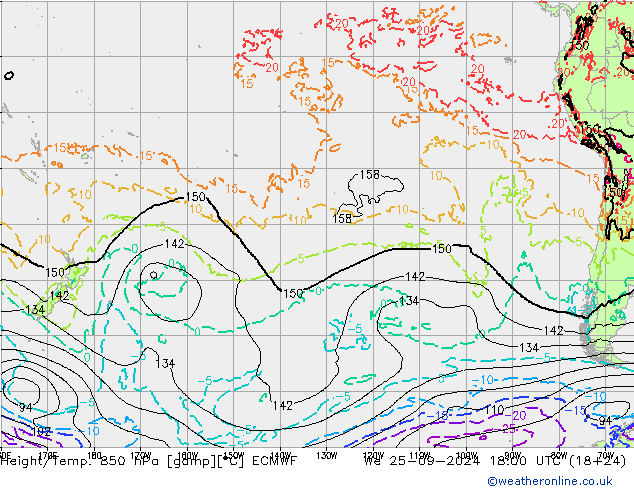 Z500/Rain (+SLP)/Z850 ECMWF mié 25.09.2024 18 UTC