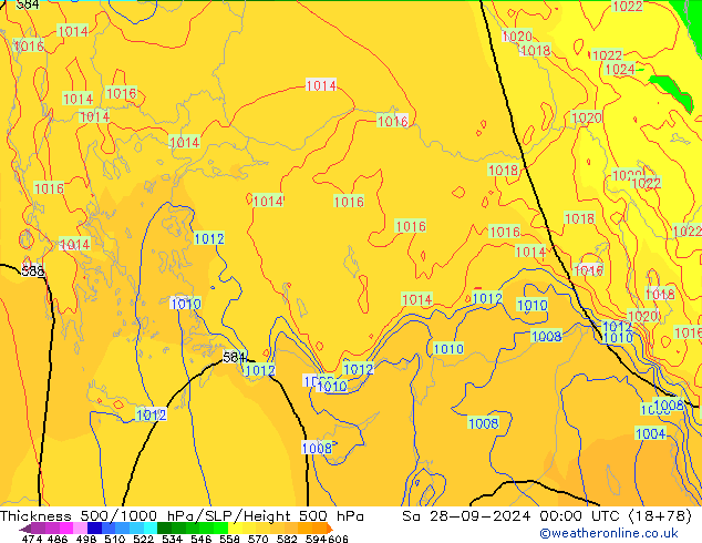 500-1000 hPa Kalınlığı ECMWF Cts 28.09.2024 00 UTC