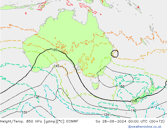 Height/Temp. 850 hPa ECMWF so. 28.09.2024 00 UTC