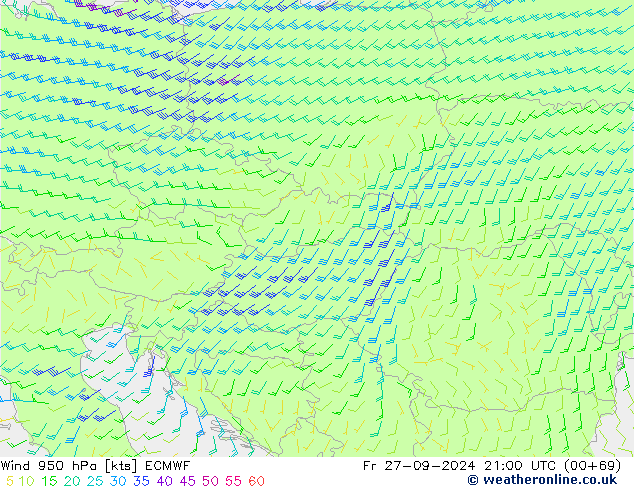  950 hPa ECMWF  27.09.2024 21 UTC