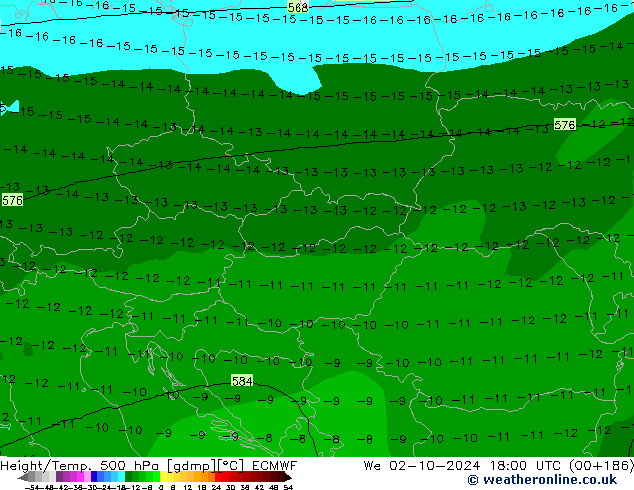 Z500/Rain (+SLP)/Z850 ECMWF We 02.10.2024 18 UTC