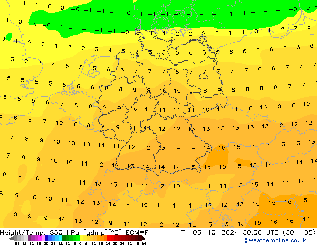 Z500/Rain (+SLP)/Z850 ECMWF gio 03.10.2024 00 UTC