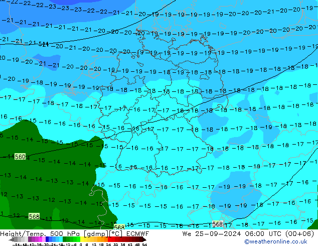 Z500/Rain (+SLP)/Z850 ECMWF ср 25.09.2024 06 UTC