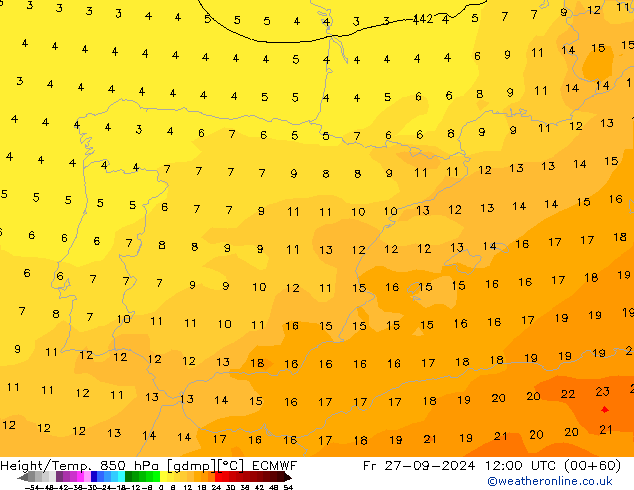 Z500/Rain (+SLP)/Z850 ECMWF  27.09.2024 12 UTC